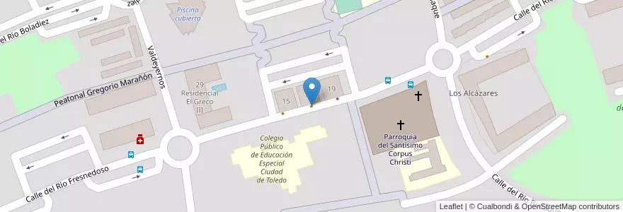 Mapa de ubicacion de Kebab Avenida en اسپانیا, Castilla-La Mancha, Toledo, Toledo, Toledo.