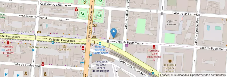 Mapa de ubicacion de Kebab Delicias en 西班牙, Comunidad De Madrid, Comunidad De Madrid, Área Metropolitana De Madrid Y Corredor Del Henares, Madrid.