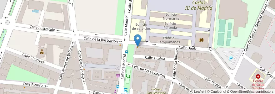 Mapa de ubicacion de Kebab & Fried Chicken en إسبانيا, منطقة مدريد, منطقة مدريد, Área Metropolitana De Madrid Y Corredor Del Henares, Getafe.