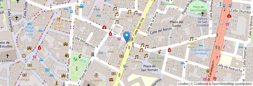 Mapa de ubicacion de Kebab Gran Vía en 西班牙, Castilla Y León, Salamanca, Campo De Salamanca, Salamanca.