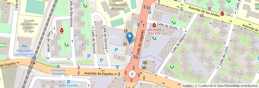 Mapa de ubicacion de Kebab OTK en اسپانیا, بخش خودمختار مادرید, بخش خودمختار مادرید, Área Metropolitana De Madrid Y Corredor Del Henares, Fuenlabrada.