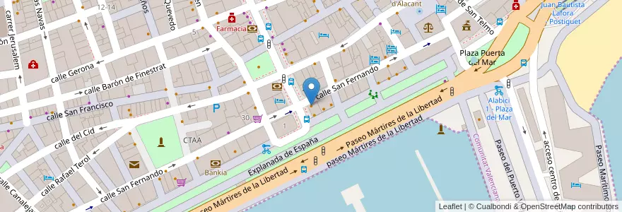 Mapa de ubicacion de Kebap en スペイン, バレンシア州, Alacant / Alicante, L'Alacantí, Alacant / Alicante.
