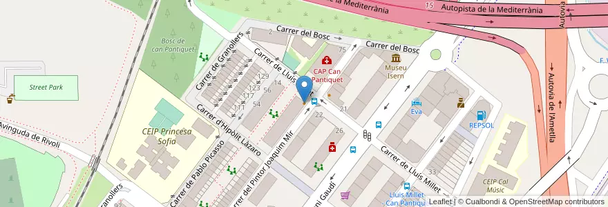Mapa de ubicacion de Kenfir en Испания, Каталония, Барселона, Вальес-Орьенталь, Mollet Del Vallès.