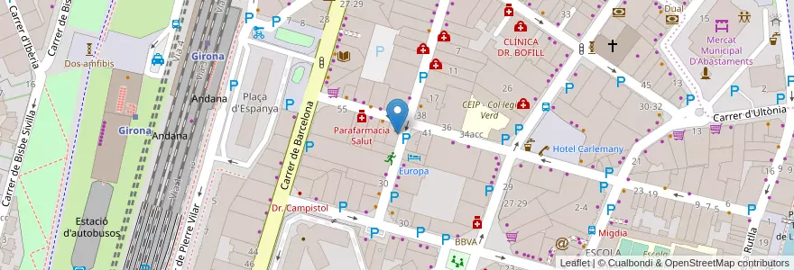 Mapa de ubicacion de Kensington School en Spagna, Catalunya, Girona, Gironès, Girona.