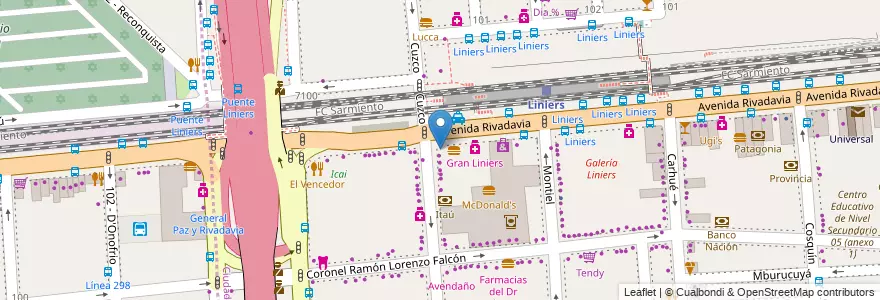 Mapa de ubicacion de Kentucky, Liniers en Argentina, Ciudad Autónoma De Buenos Aires, Comuna 9, Buenos Aires.