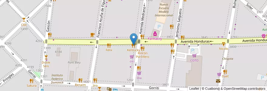 Mapa de ubicacion de Kentucky, Palermo en アルゼンチン, Ciudad Autónoma De Buenos Aires, ブエノスアイレス, Comuna 14.