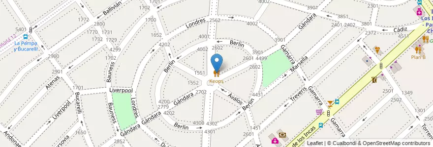 Mapa de ubicacion de Keops, Parque Chas en Arjantin, Ciudad Autónoma De Buenos Aires, Buenos Aires, Comuna 15.