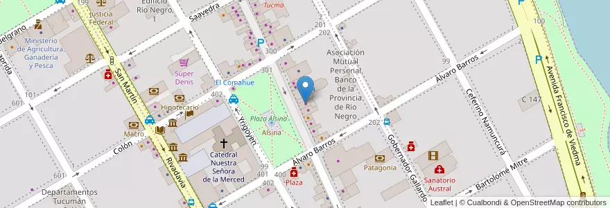 Mapa de ubicacion de Kevingston en 아르헨티나, 리오네그로주, Departamento Adolfo Alsina, Viedma, Viedma.