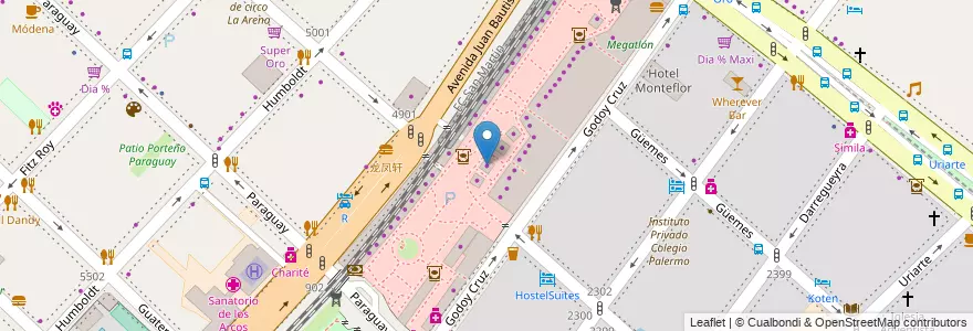 Mapa de ubicacion de Key Biscayne, Palermo en Arjantin, Ciudad Autónoma De Buenos Aires, Buenos Aires, Comuna 14.