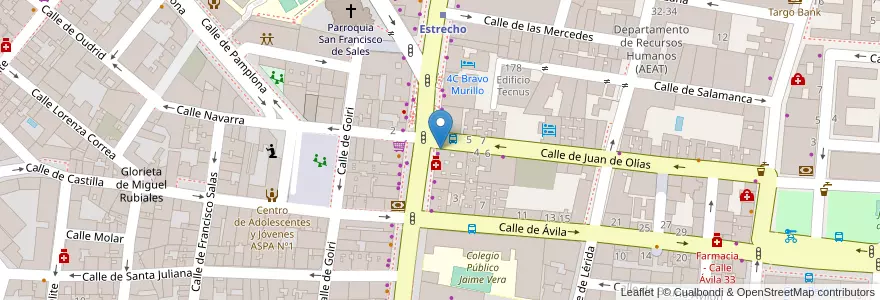 Mapa de ubicacion de KFC en 스페인, Comunidad De Madrid, Comunidad De Madrid, Área Metropolitana De Madrid Y Corredor Del Henares, 마드리드.