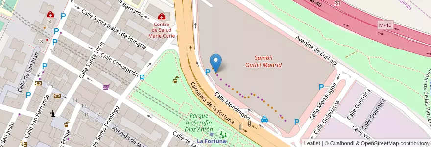 Mapa de ubicacion de KFC en إسبانيا, منطقة مدريد, منطقة مدريد, Área Metropolitana De Madrid Y Corredor Del Henares, Leganés.