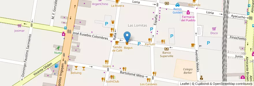 Mapa de ubicacion de Kick Off en الأرجنتين, بوينس آيرس, Partido De Lomas De Zamora, Lomas De Zamora.