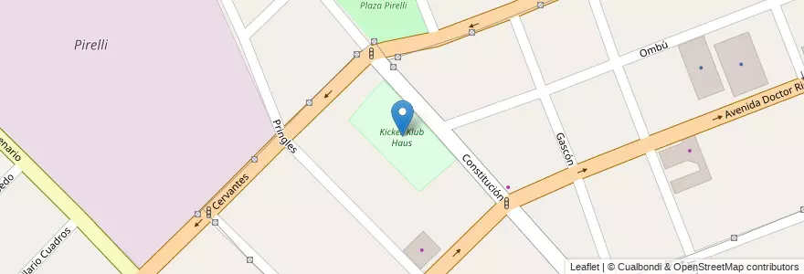 Mapa de ubicacion de Kicker Klub Haus en アルゼンチン, ブエノスアイレス州, Partido De Merlo, Merlo.