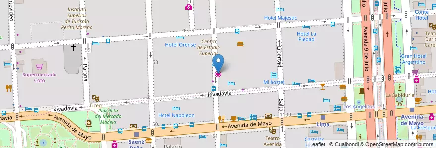 Mapa de ubicacion de Kilden odontology, San Nicolas en アルゼンチン, Ciudad Autónoma De Buenos Aires, Comuna 1, ブエノスアイレス.
