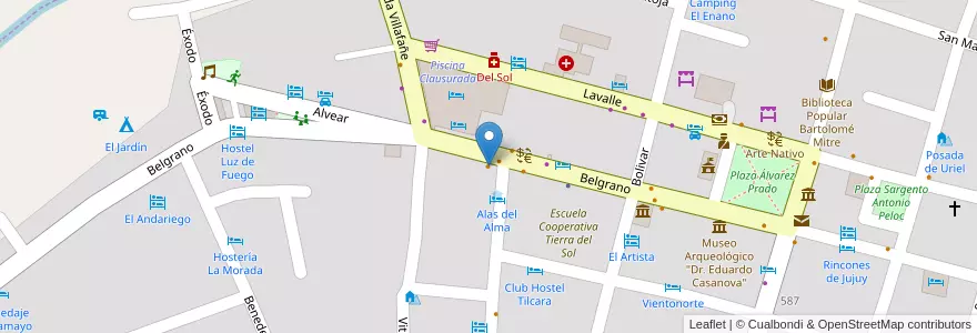 Mapa de ubicacion de Killa Resto Bar en الأرجنتين, Jujuy, Departamento Tilcara, Municipio De Tilcara.