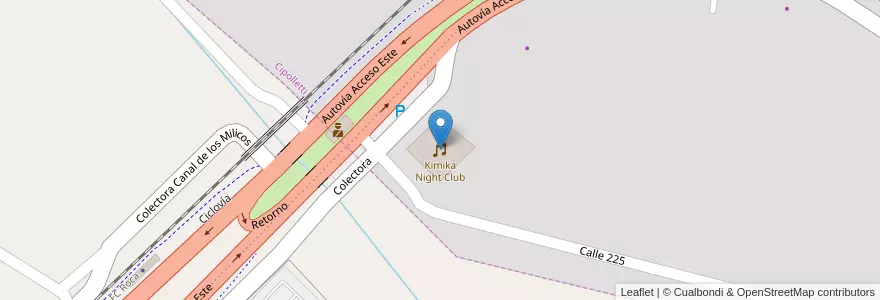 Mapa de ubicacion de Kimika Night Club en アルゼンチン, チリ, リオネグロ州, Departamento General Roca.