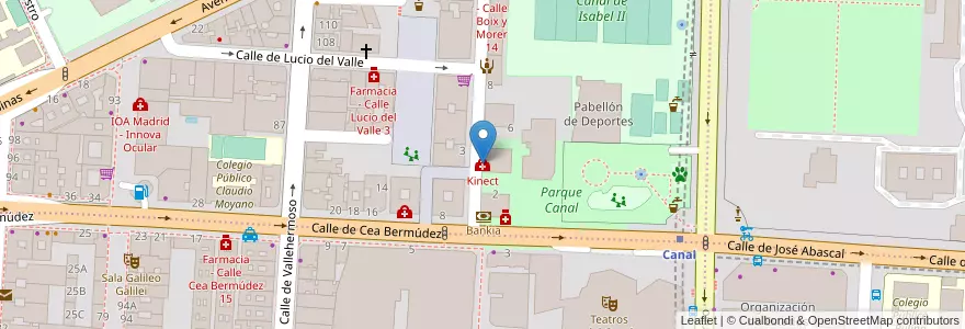 Mapa de ubicacion de Kinect en Испания, Мадрид, Мадрид, Área Metropolitana De Madrid Y Corredor Del Henares, Мадрид.