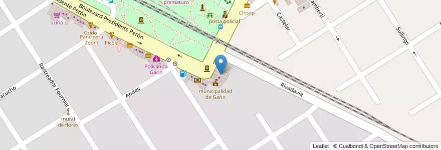 Mapa de ubicacion de Kineoseologia Garin en 阿根廷, 布宜诺斯艾利斯省, Partido De Escobar, Garín.