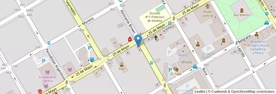 Mapa de ubicacion de Kiosco 812 en アルゼンチン, リオネグロ州, Departamento Adolfo Alsina, Viedma, Viedma.