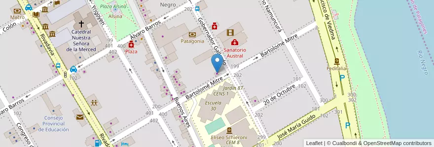 Mapa de ubicacion de Kiosco Ceci en Arjantin, Río Negro, Departamento Adolfo Alsina, Viedma, Viedma.