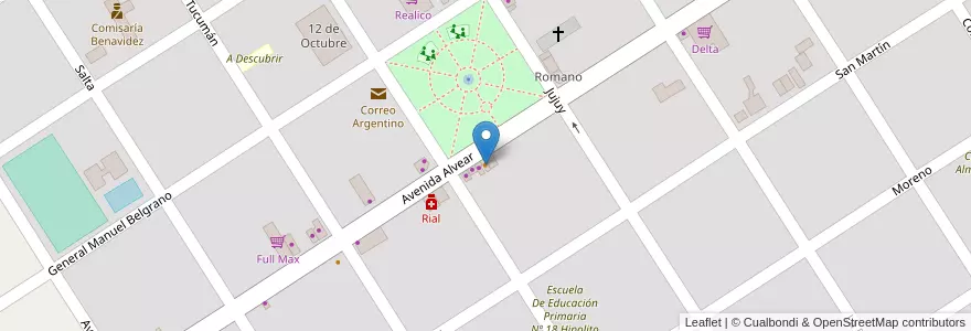 Mapa de ubicacion de Kiosco de Empanadas y Pizzas en 阿根廷, 布宜诺斯艾利斯省, Partido De Tigre, Benavídez.