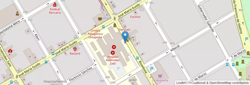 Mapa de ubicacion de Kiosco Don Zatti en Аргентина, Рио-Негро, Departamento Adolfo Alsina, Viedma, Viedma.