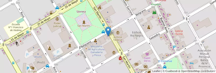 Mapa de ubicacion de Kiosco Friends en 아르헨티나, 리오네그로주, Departamento Adolfo Alsina, Viedma, Viedma.