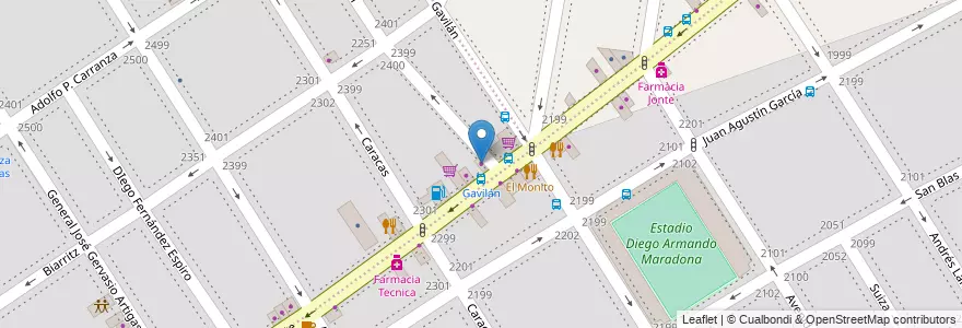 Mapa de ubicacion de Kiosco Las Hemas, Villa del Parque en アルゼンチン, Ciudad Autónoma De Buenos Aires, ブエノスアイレス, Comuna 11.