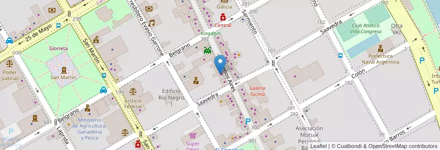 Mapa de ubicacion de Kiosco Punto Plus en 아르헨티나, 리오네그로주, Departamento Adolfo Alsina, Viedma, Viedma.