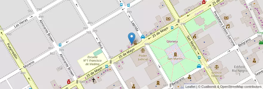 Mapa de ubicacion de Kiosco Snack en 아르헨티나, 리오네그로주, Departamento Adolfo Alsina, Viedma, Viedma.