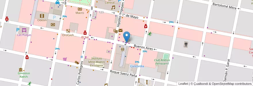 Mapa de ubicacion de Kioscordia en 아르헨티나, 엔트레리오스주, Departamento Concordia, Distrito Suburbios, Concordia, Concordia.