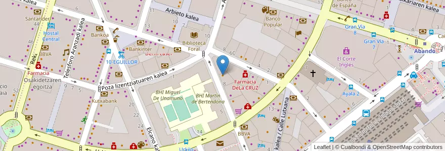 Mapa de ubicacion de Kirol Bar Restaurante en 西班牙, 巴斯克, 比斯开, Bilboaldea, 毕尔巴鄂.