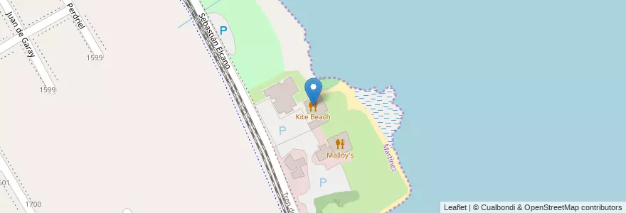 Mapa de ubicacion de Kite Beach en Argentinien.