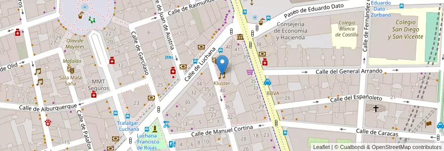 Mapa de ubicacion de Kluster en Sepanyol, Comunidad De Madrid, Comunidad De Madrid, Área Metropolitana De Madrid Y Corredor Del Henares, Madrid.