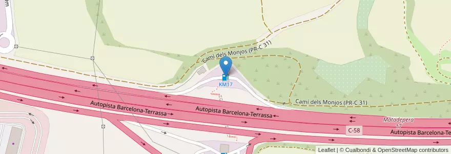 Mapa de ubicacion de KM17 en Spain, Catalonia, Barcelona, Vallès Occidental, Terrassa.