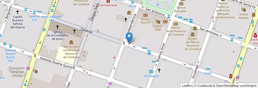 Mapa de ubicacion de Koffie! en Argentinië, Córdoba, Departamento Capital, Pedanía Capital, Córdoba, Municipio De Córdoba.