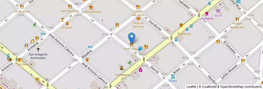 Mapa de ubicacion de Koh Lanta, Palermo en Argentine, Ciudad Autónoma De Buenos Aires, Buenos Aires.
