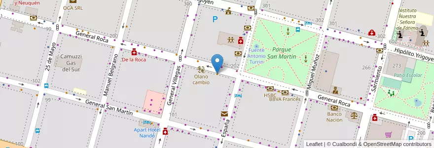 Mapa de ubicacion de KPLA Bar en 阿根廷, 智利, 内格罗河省, Cipolletti, Departamento General Roca.