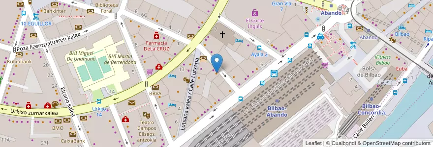 Mapa de ubicacion de Kresala en Spanien, Autonome Gemeinschaft Baskenland, Bizkaia, Bilboaldea, Bilbao.