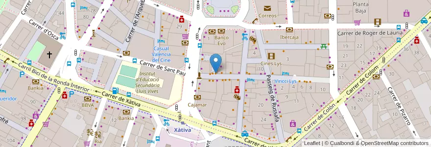 Mapa de ubicacion de Krung Tep en スペイン, バレンシア州, València / Valencia, Comarca De València, València.