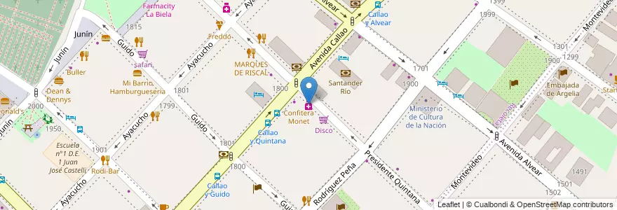 Mapa de ubicacion de KTL, Recoleta en Argentina, Ciudad Autónoma De Buenos Aires, Comuna 2, Comuna 1, Buenos Aires.