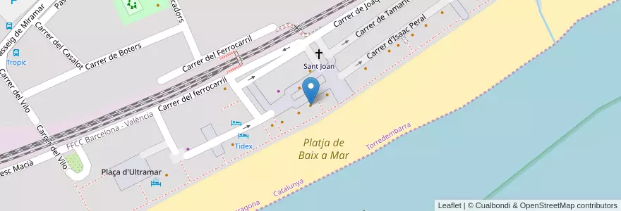 Mapa de ubicacion de Ku Bar en Espagne, Catalogne, Tarragone, Tarragonais, Torredembarra.