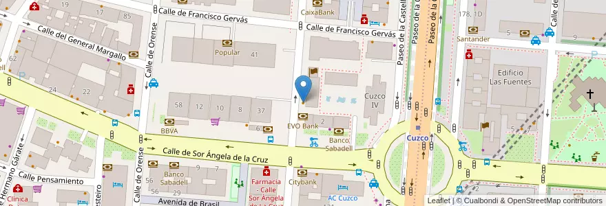 Mapa de ubicacion de Kube Madrid en إسبانيا, منطقة مدريد, منطقة مدريد, Área Metropolitana De Madrid Y Corredor Del Henares, مدريد.