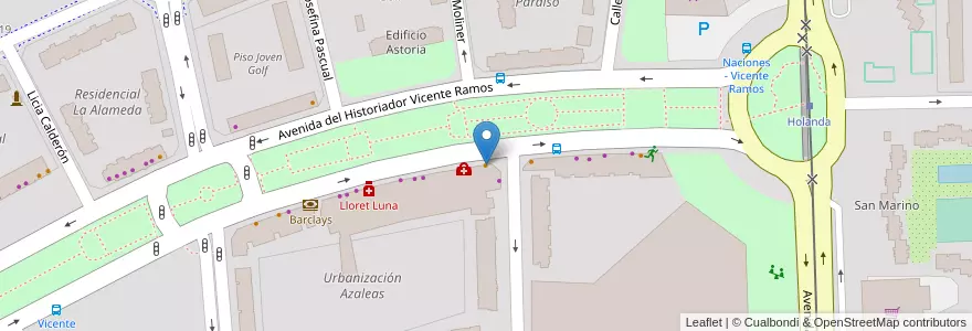Mapa de ubicacion de Kult Bar en スペイン, バレンシア州, Alacant / Alicante, L'Alacantí, Alacant / Alicante.
