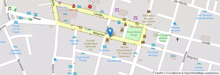 Mapa de ubicacion de Kusikanki en Argentinië, Jujuy, Departamento Tilcara, Municipio De Tilcara.