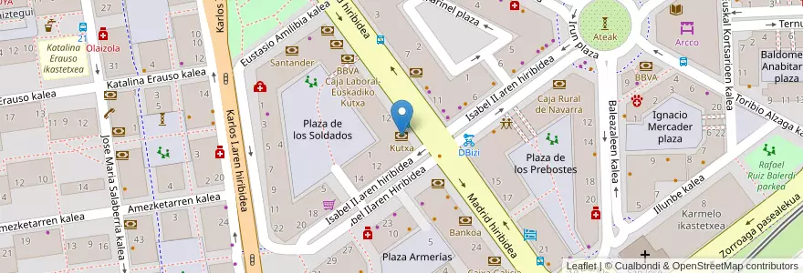 Mapa de ubicacion de Kutxa en 西班牙, 巴斯克, Gipuzkoa, Donostialdea, Donostia/San Sebastián.