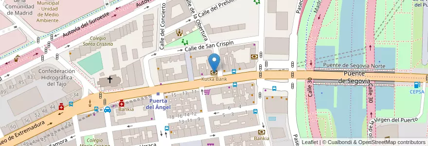 Mapa de ubicacion de Kutxa Bank en إسبانيا, منطقة مدريد, منطقة مدريد, Área Metropolitana De Madrid Y Corredor Del Henares, مدريد.