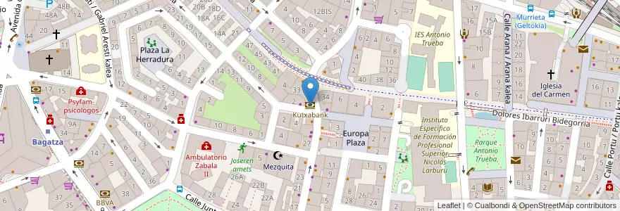 Mapa de ubicacion de Kutxabank en Espanha, Catalunha, Barcelona, Garraf, Vilanova I La Geltrú.