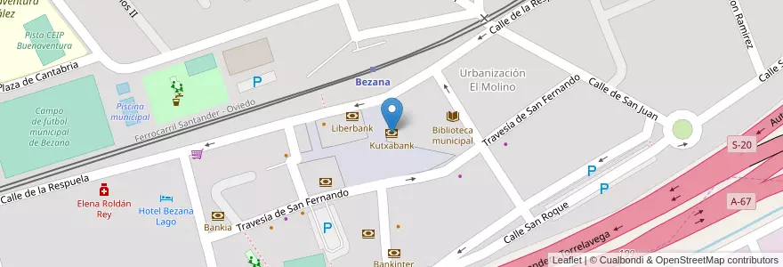 Mapa de ubicacion de Kutxabank en Испания, Кантабрия, Кантабрия, Santander, Эль-Астильеро.