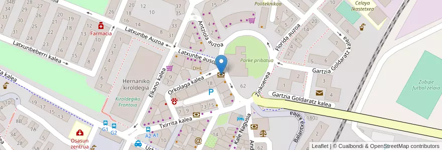 Mapa de ubicacion de Kutxabank en Испания, Страна Басков, Bizkaia, Bilboaldea, Бильбао.
